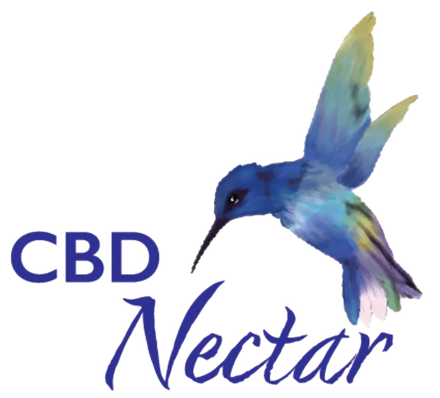 CBD Nectar logo with blue and green hummbird